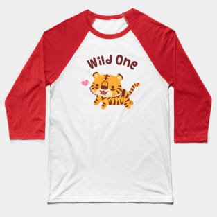 Cute Little Tiger Wild One Baseball T-Shirt